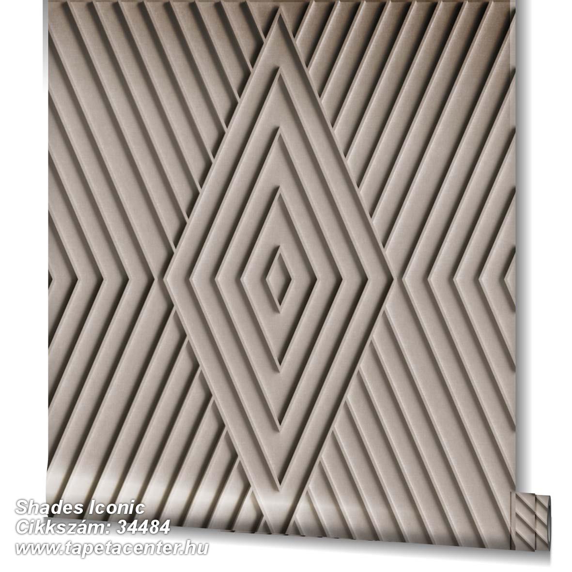 3d hatású,geometriai mintás,bézs-drapp,szürke,lemosható,vlies tapéta 